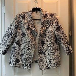 Kasper Black White Floral Jacket